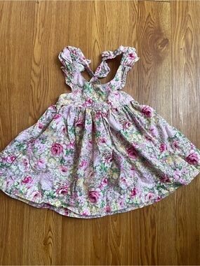 Lacey Lane  Floral Toddler Dress with Pink Sneakers